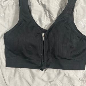 Zip up sports bra